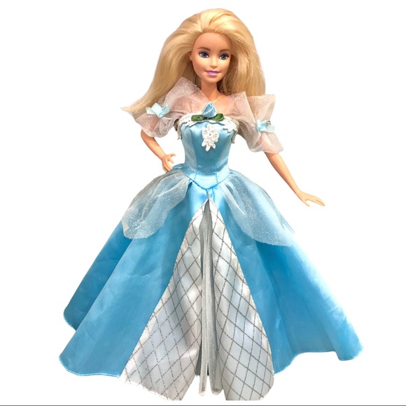 Barbie Other - Barbie Doll Fancy Blue and White Ballgown Dress, Blonde Hair